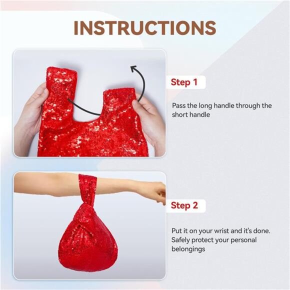 Sequin Evening Wristlet Bag Glitter Clutch Purse  Sparkly Party Pouch for Women - Picture 7 of 8